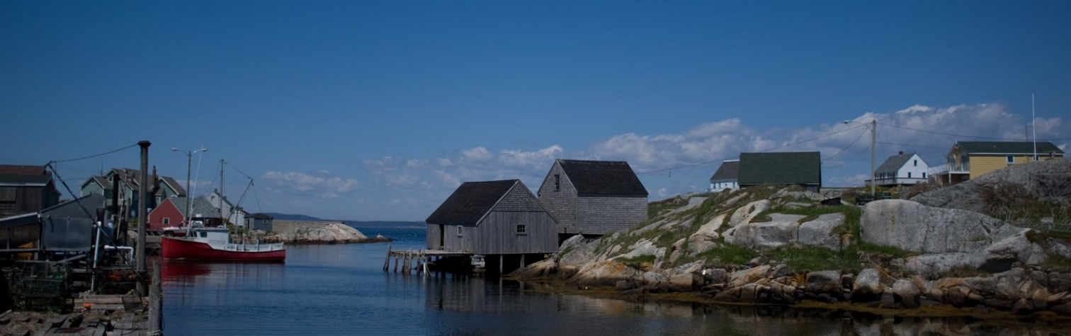 Peggy's Cove, at the eastern edge of St. Margarets Bay, Nova Scotia