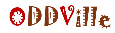 The word 'ODDVIEW' spelled out with each letter in a different decorative style and color.