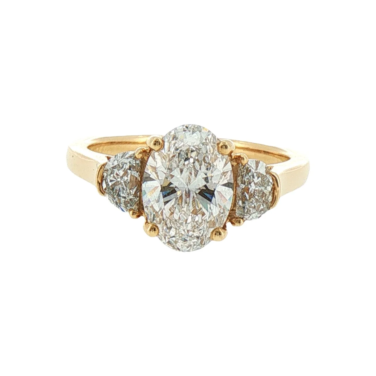 Vintage Style Oval and Moon Cut Lab Grown Diamond Ring