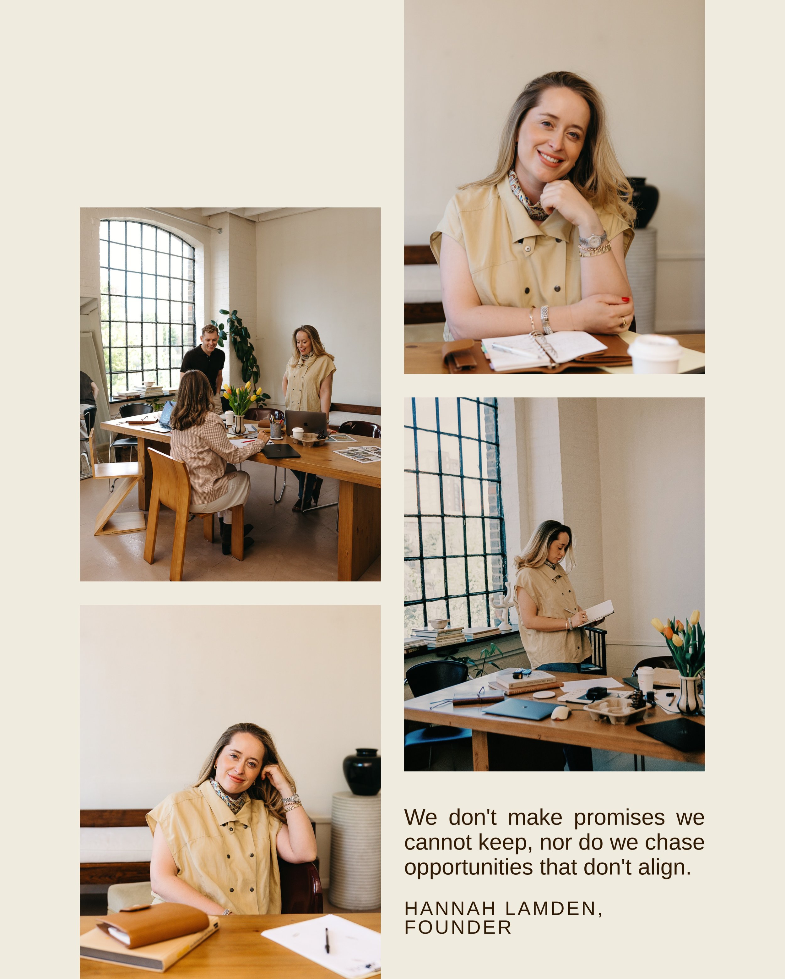 That&rsquo;s the whole approach, honest counsel and no empty promises. A note from our founder, Hannah.