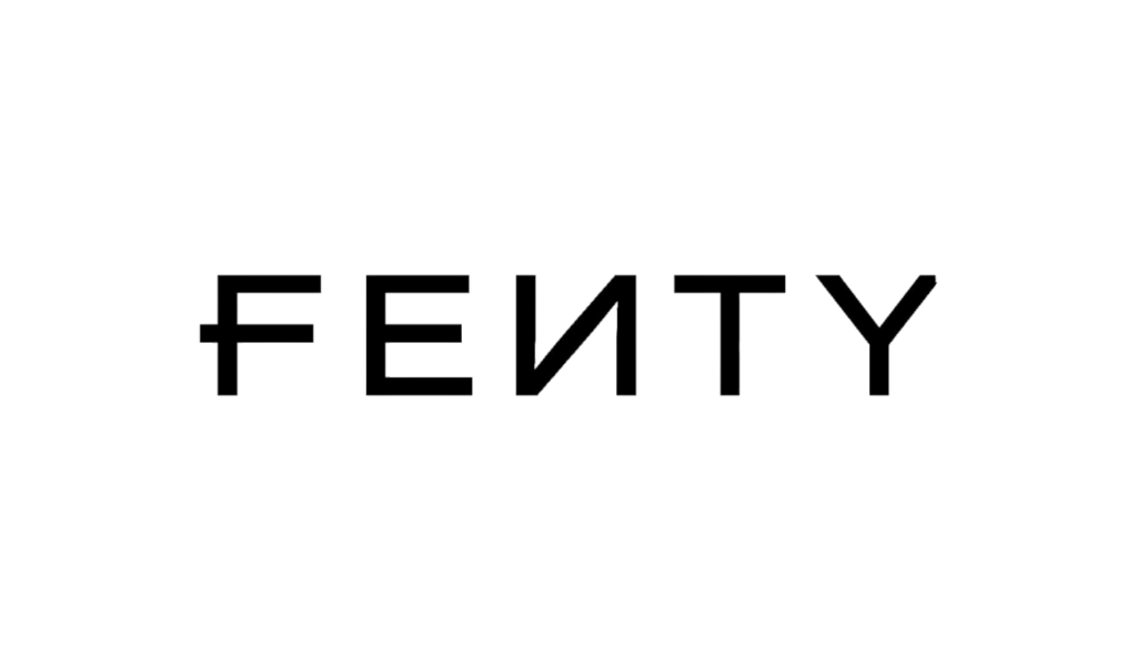 Black background with the word "FENTY" in outlined, stylized font.