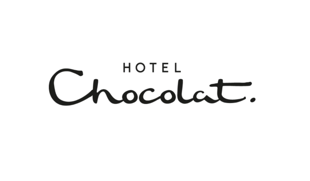 Logo of Hotel Chocolat with stylized text.
