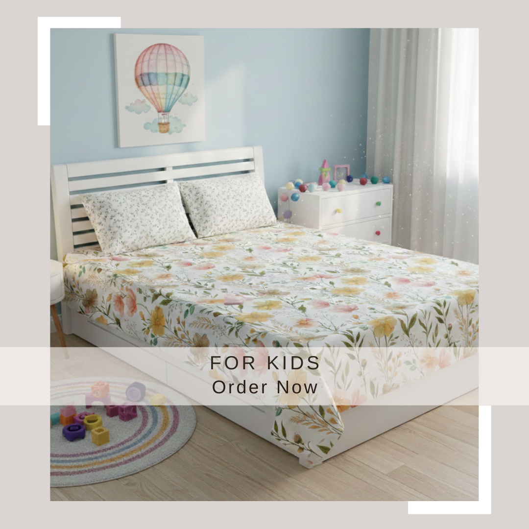 Off White with Multi Flowers