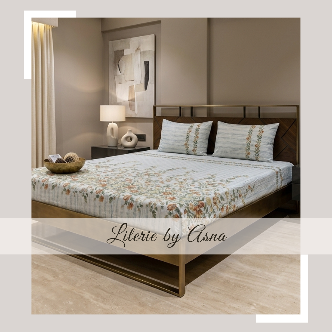 Light Grey with Terracotta Print