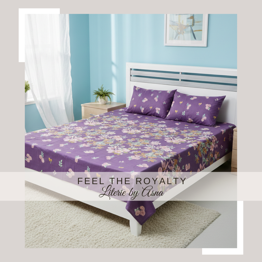 Purple Floral Bed Sheet