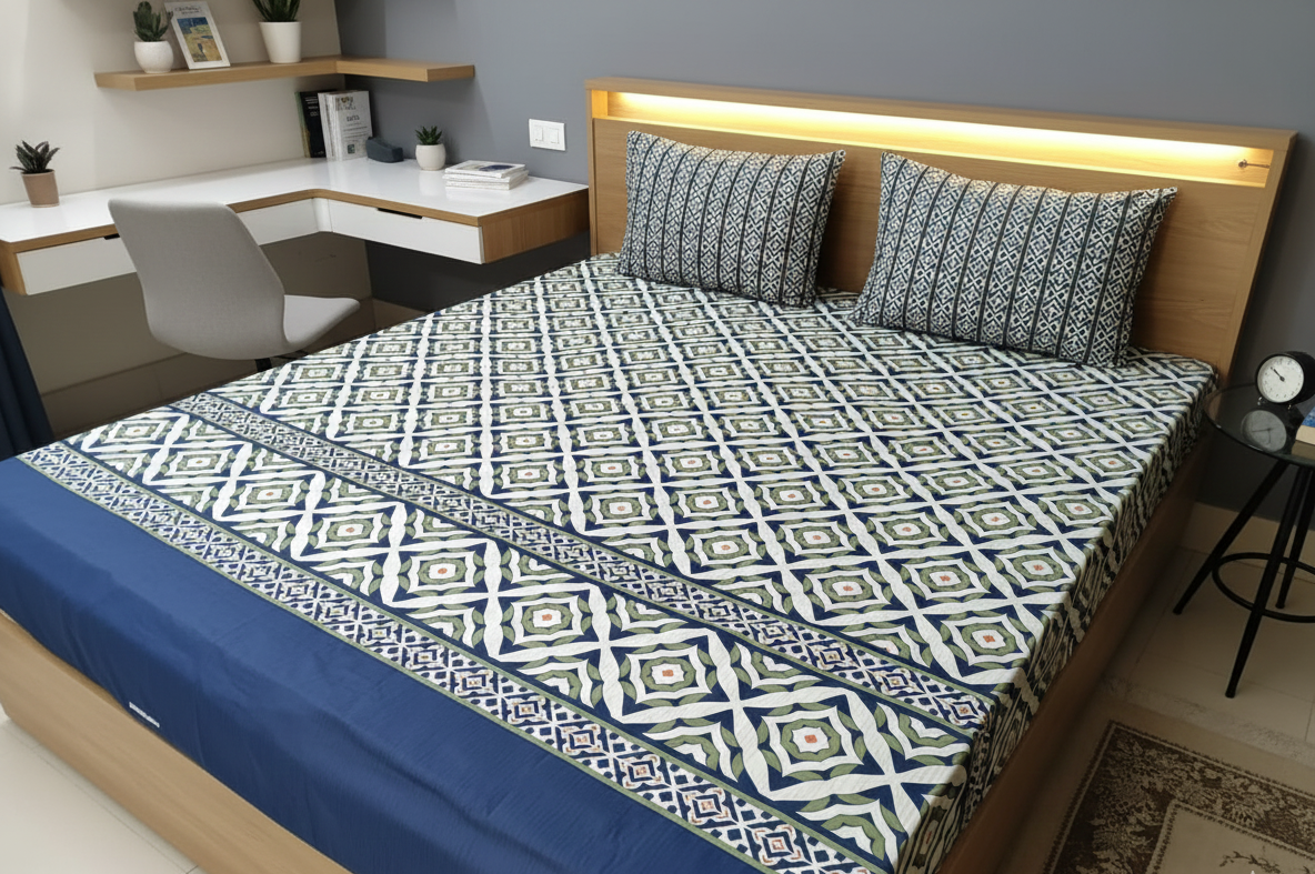 Navy Blue & Green