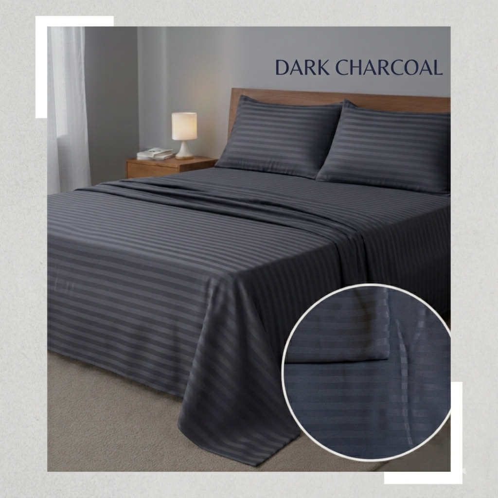 Dark Charcoal Cotton Sateen