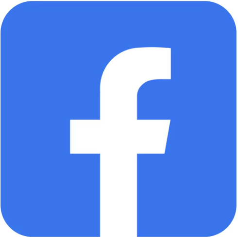 Facebook logo with a white lowercase 'f' on a blue square background with rounded edges.