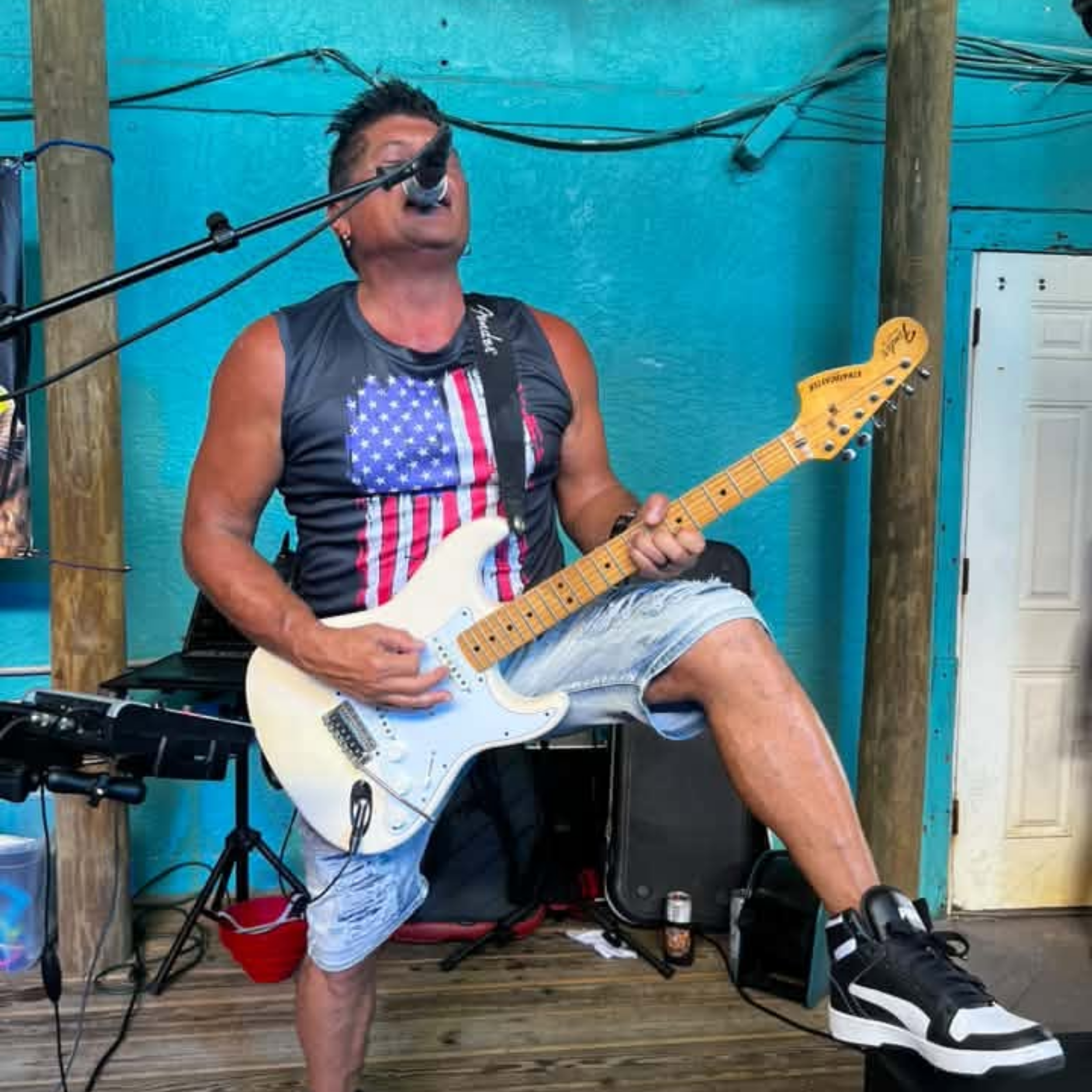Tino jammin out and singing harmonies!