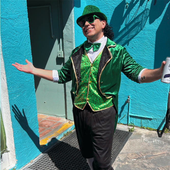 Armando from Lucy's Fur Baby showing off one of his many costumes