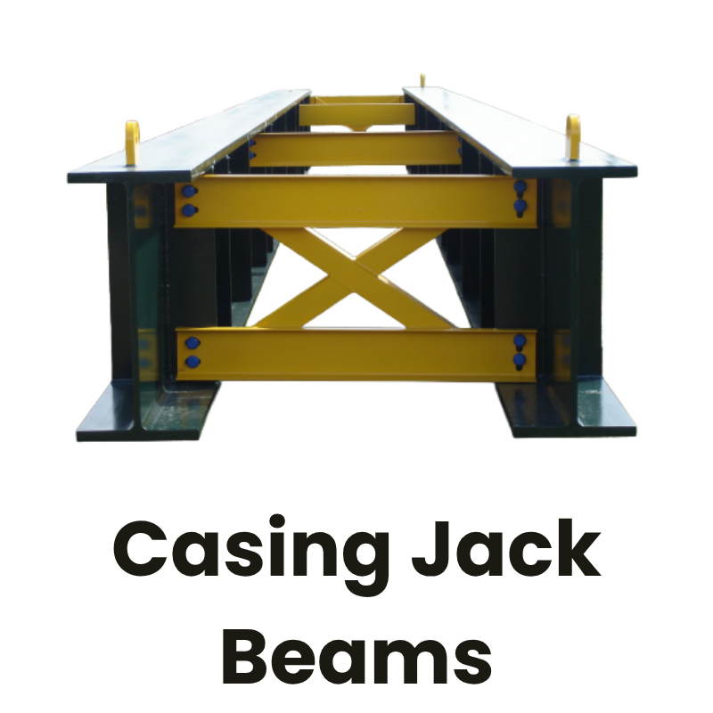 Close-up of a metal casing jack beam