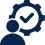Icon of a gear with a person inside, representing settings or user preferences