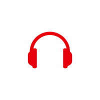 Red headphones with black background