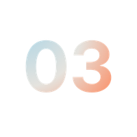 Number 03 in gray with a gradient outline, positioned on a white background