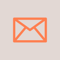Orange envelope icon on a light background