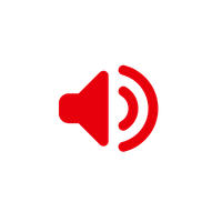 Speaker icon with sound waves indicating volume or sound.