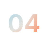 Number four with a gradient color and red stripes behind it