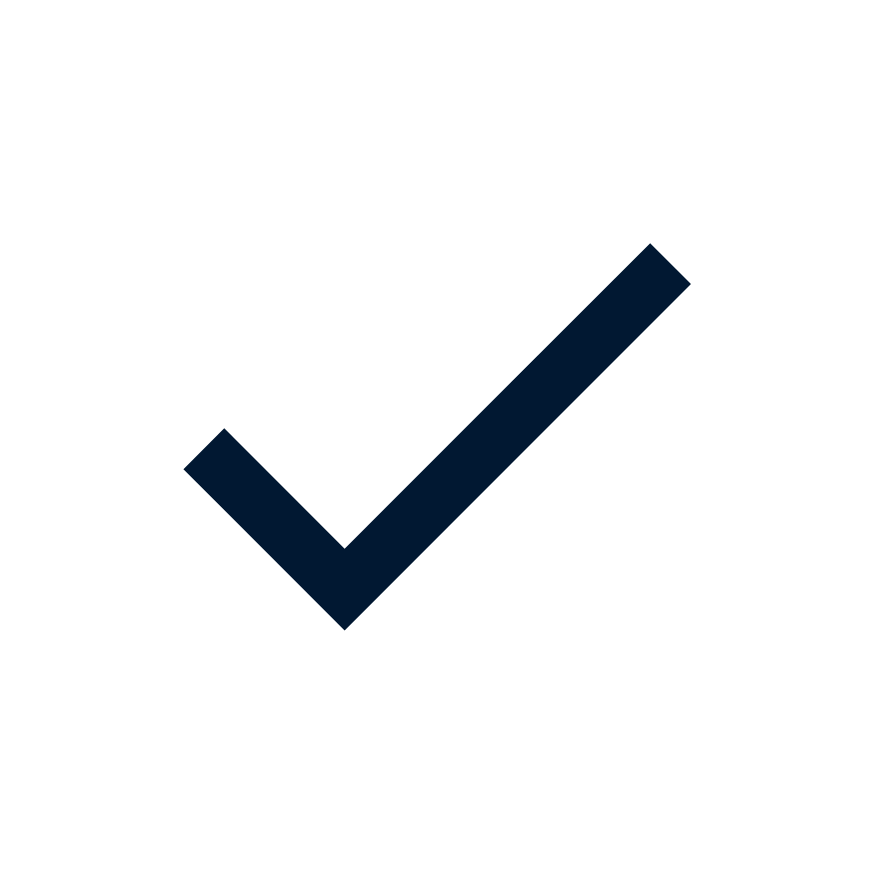 A black background with a large dark blue check mark.