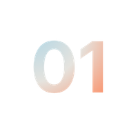 The number 01 in large white font with a slight gradient, against a black background, with a small red and purple line underneath.