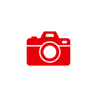 Icon of a red camera on a black background.