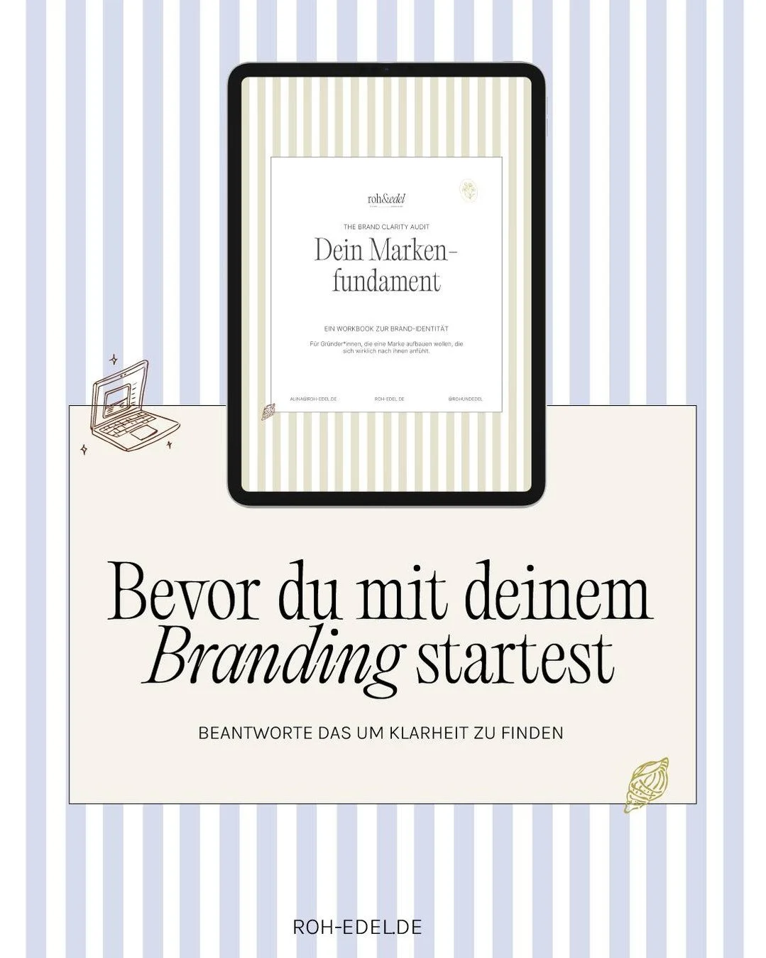 Kommentiere &bdquo;Klarheit" und ich schick dir das den Link zum Workbook &bdquo;Dein Markenfundament" direkt in die DMs.

Viele Gr&uuml;nderinnen kommen mit einem Logo-Wunsch zu mir, manchmal schon mit einer Farbpalette oder einem Moodboar