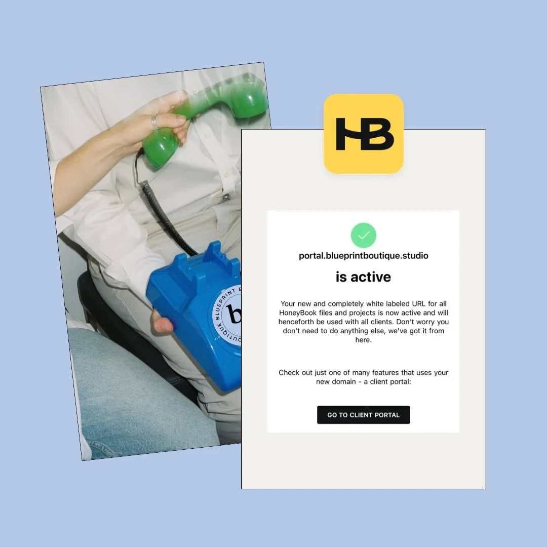 Your clients deserve a portal that matches your brand &mdash; not a generic link that looks like someone else built it 🖤 Just activated my white-labeled HoneyBook portal and it felt like a whole moment! @honeybook
