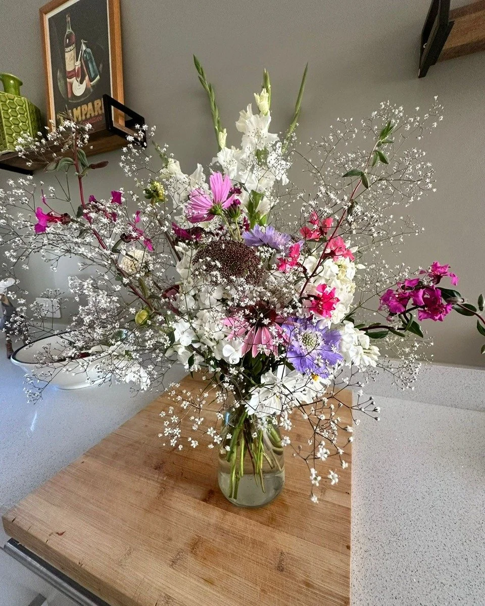 A doorstep token of appreciation for a wonderful volunteer!

Help with the endless weeding is always greatly appreciated.

#farmfresh
#seasonledflorist
#seasonalbouquet
#sustainablefloristry
#cutflowers
#flowerfarmer
#britishflowers
#Hertfordshireflo