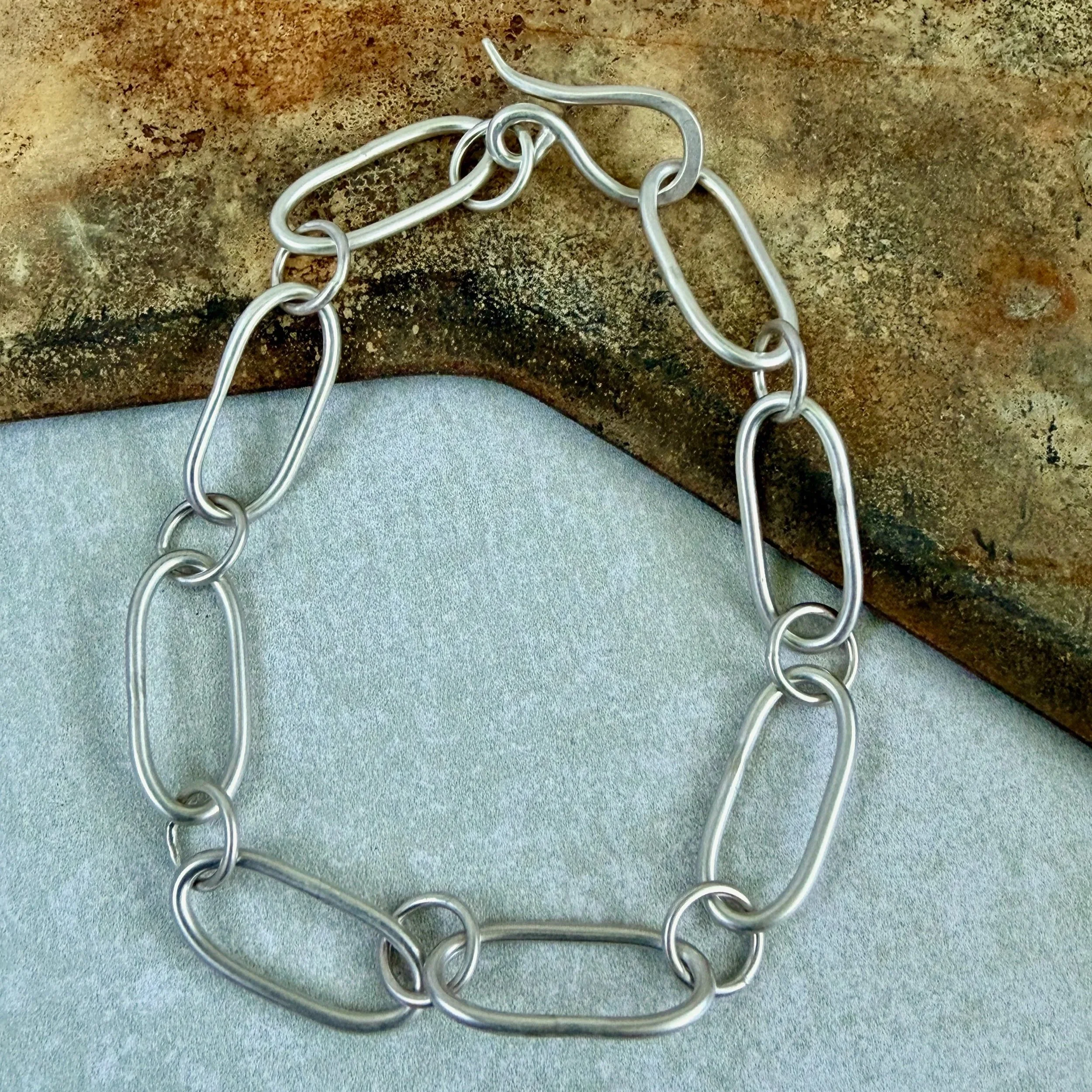Chunky link silver bracelet