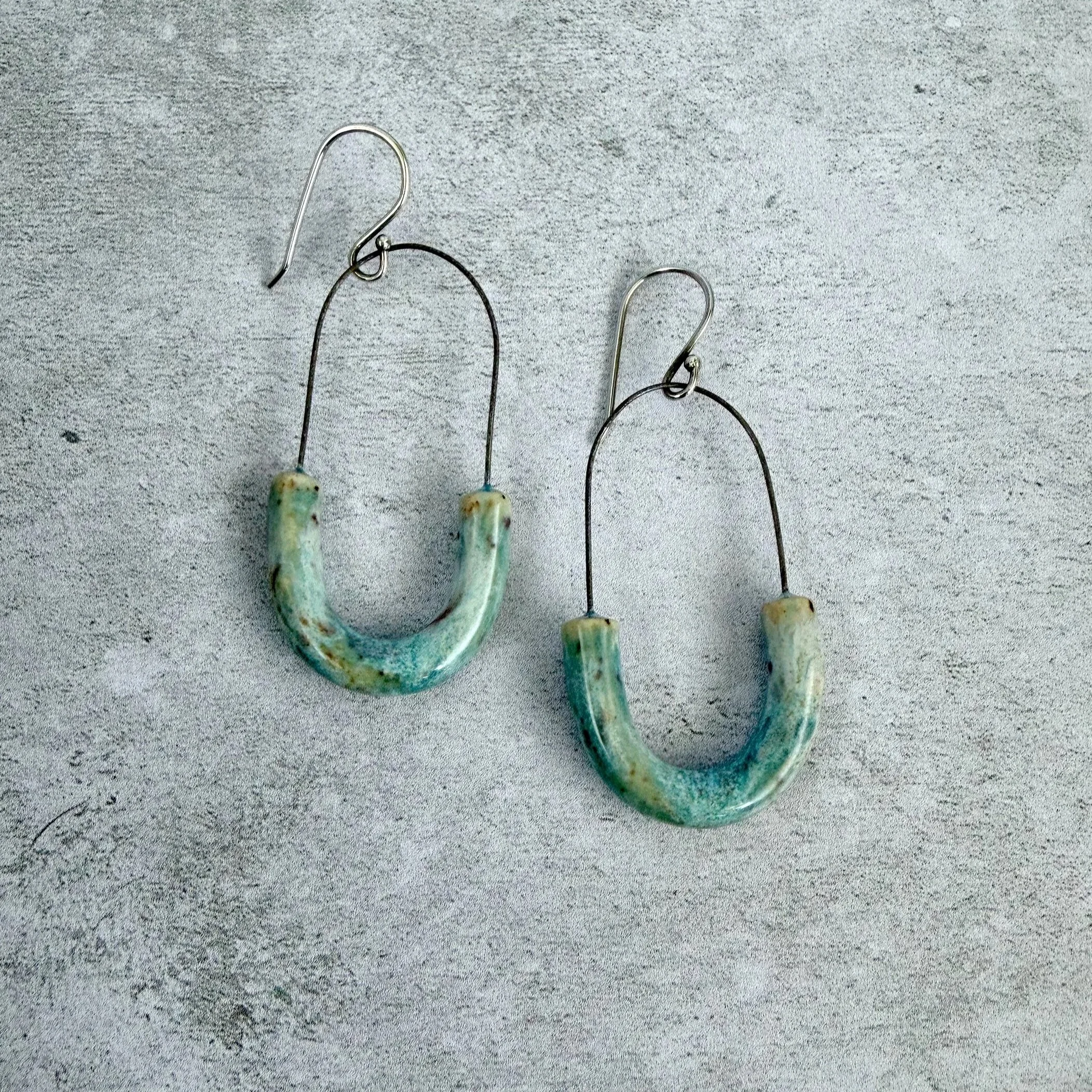 Ceramic hoop earrings