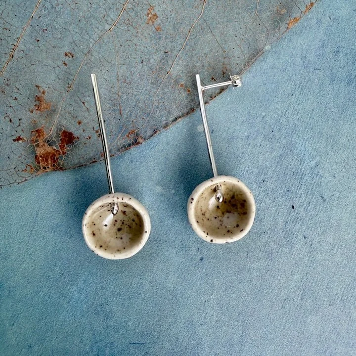 Ceramic ball drop earrings