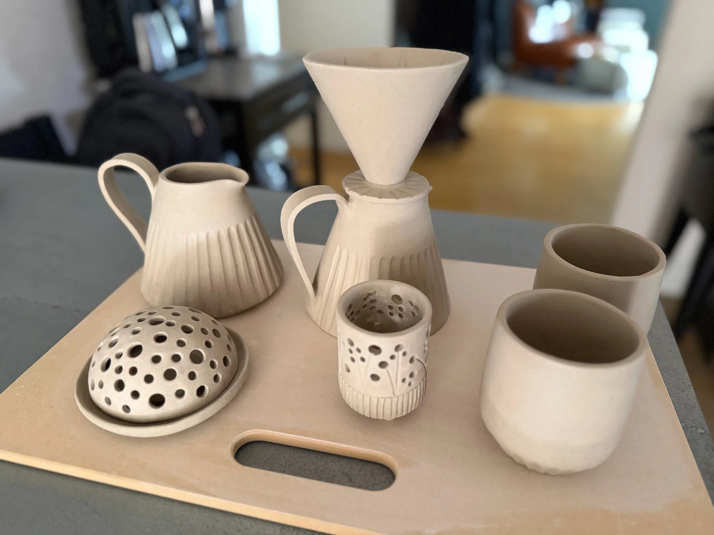 ceramic greenware work in progress