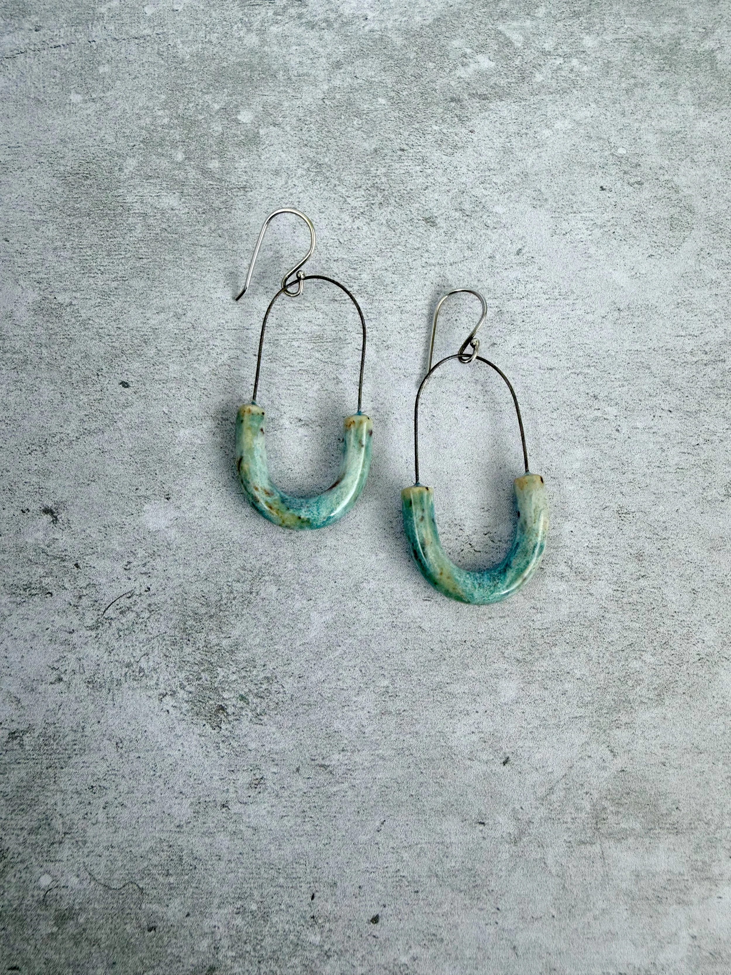 Ceramic hoop earrings