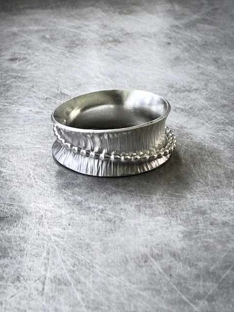 sterling silver hammered spinner ring