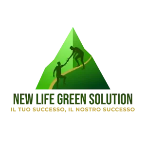 Two people, one adult and one child, climbing a green mountain with a ball symbol at the top, representing environmental conservation. Text reads 'The Green Solution' and 'A green, sustainable, and responsible approach to environmental conservation.'
