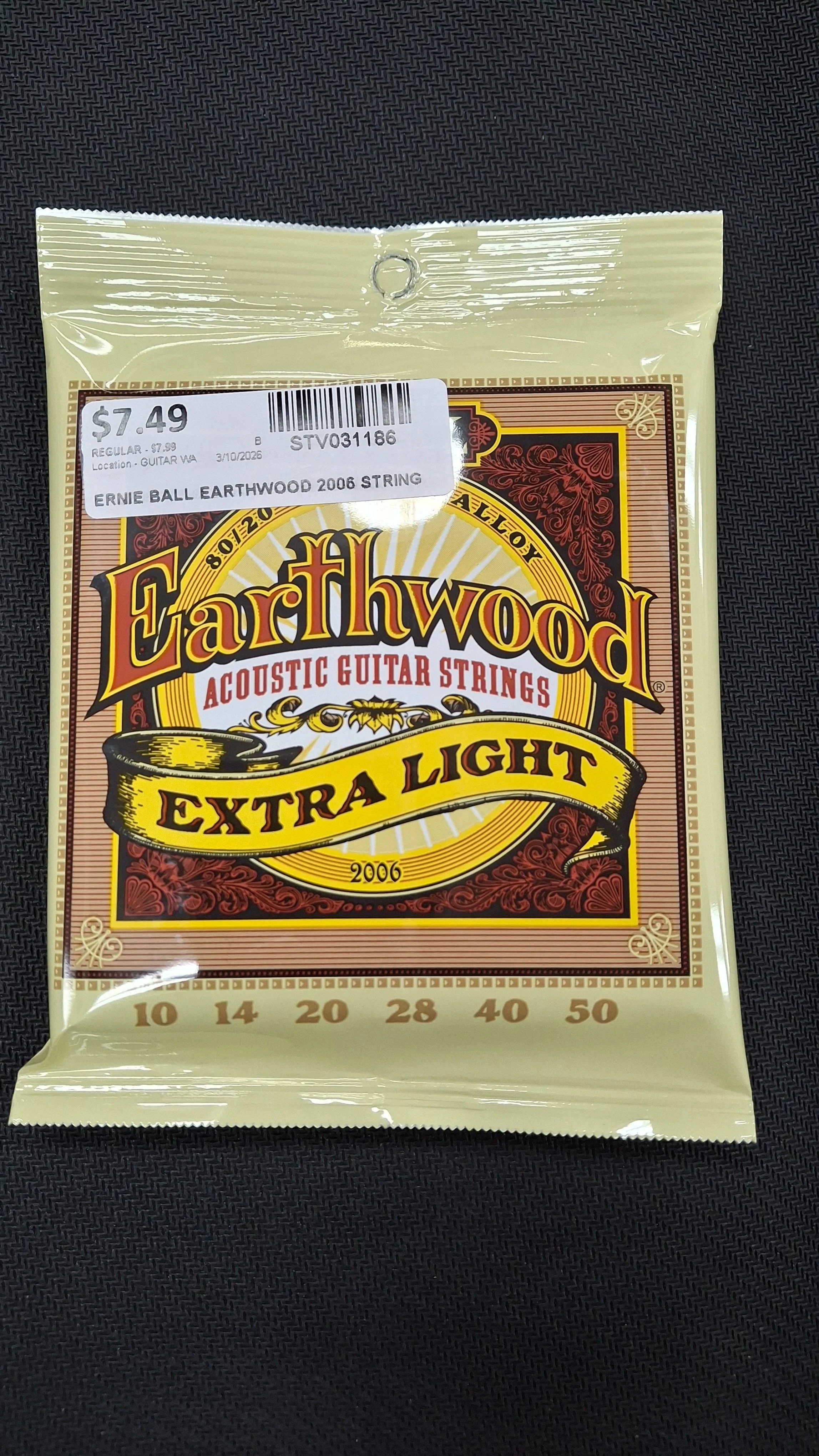 Ernie Ball Earthwood Extra Light Acoustic Guitar Strings