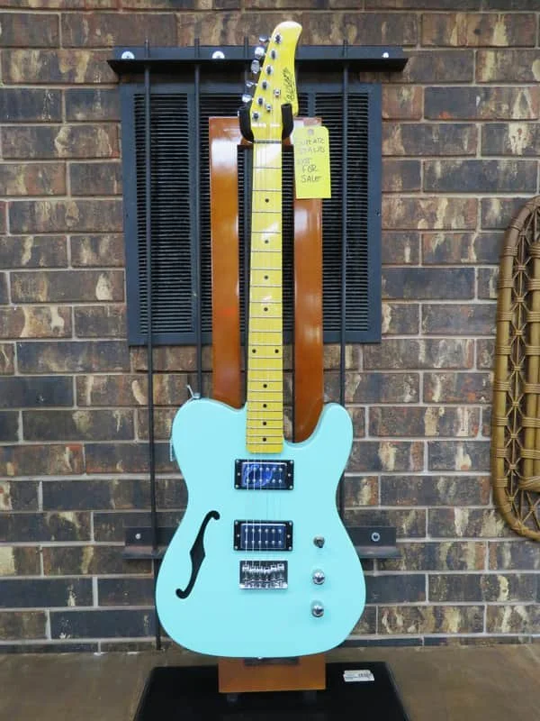 Xaviere XV650 Semi Hollow Thinline Tele Style Electric Guitar - Surf Green