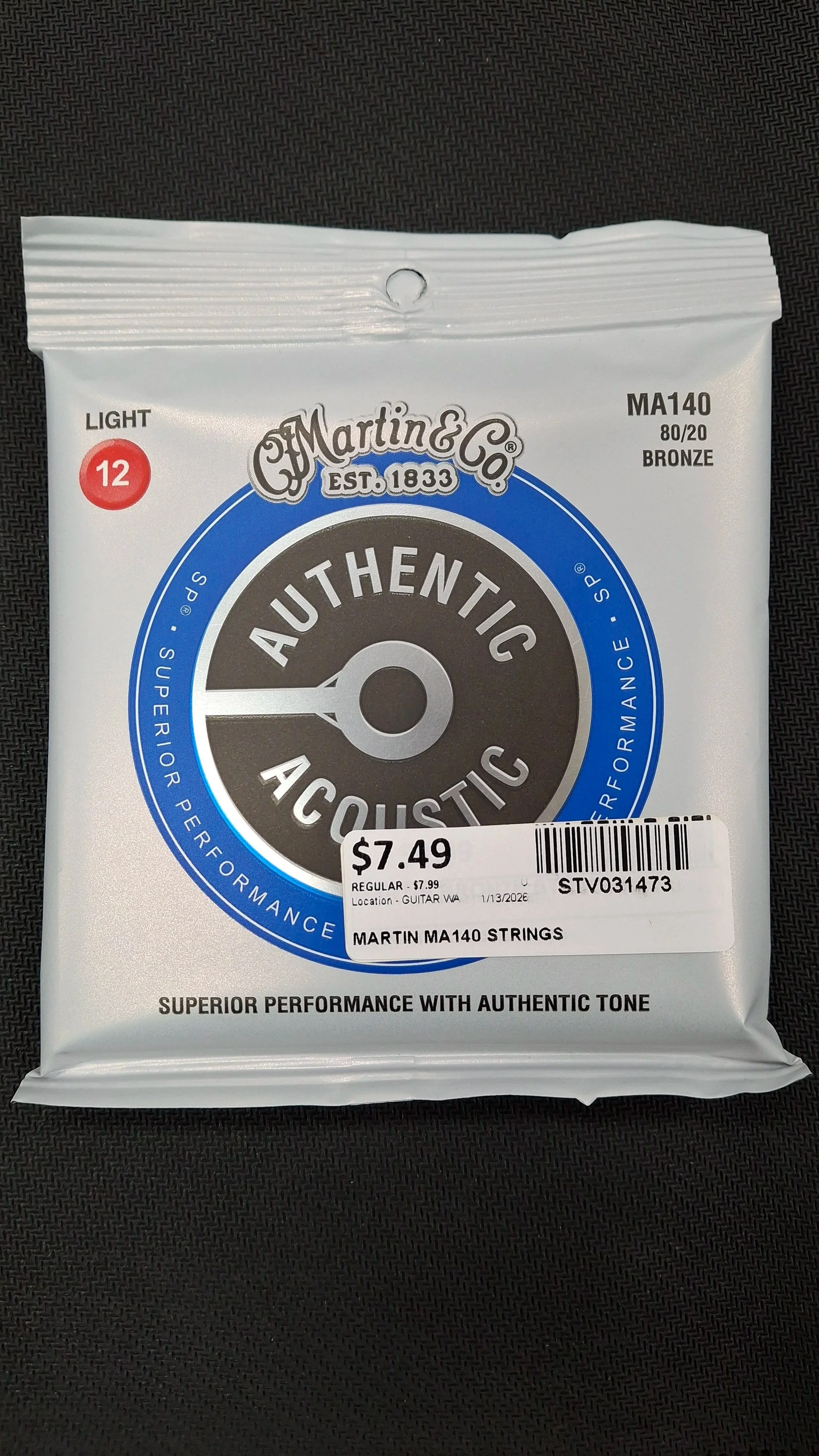 Martin & Co Authentic Acoustic Guitar Strings Light 12