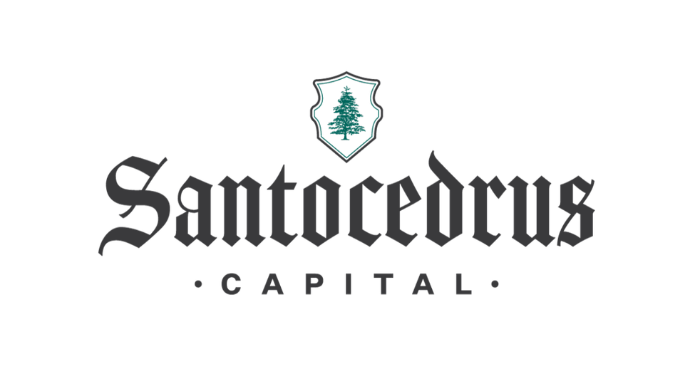 Logo for Santocero's Capital featuring a shield with a pine tree at the top