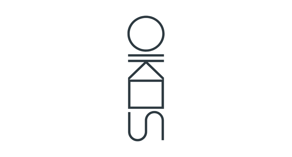 A minimalist line drawing of a person, with a circle for a head, two horizontal lines for eyes or a scarf, a square for a body, and a curved line representing the legs.