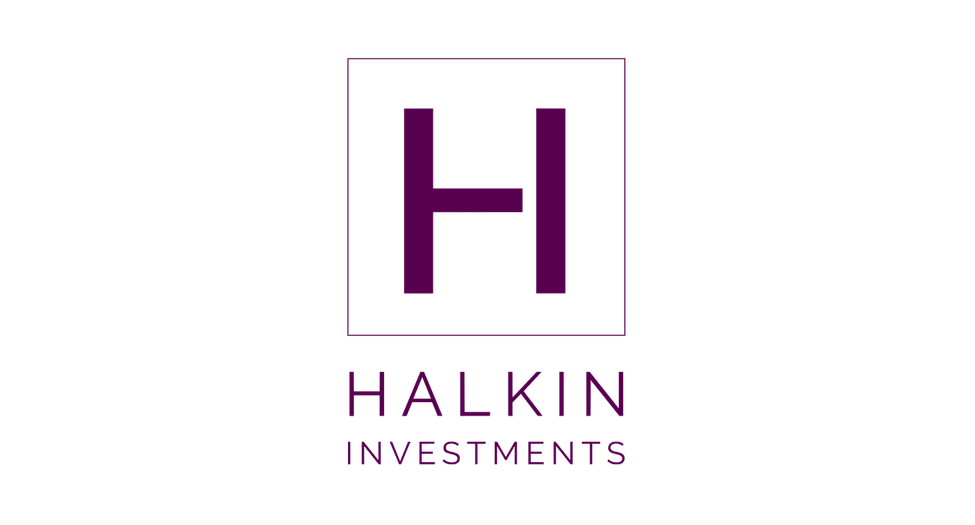 Halkin Investments logo with a purple 'H' enclosed in a square, and the text 'Halkin Investments' below.