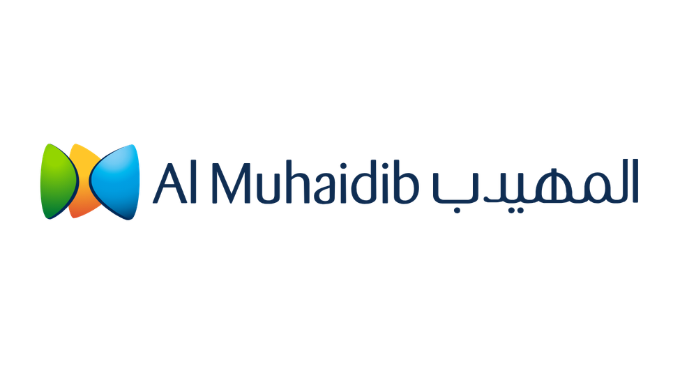 Logo with colorful butterfly-like design and the text 'Al Mohadib'.