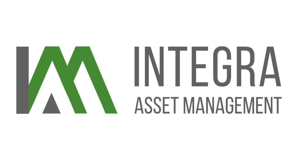 Logo for Interra Asset Management featuring stylized green and gray 'M' initials and the company's name.