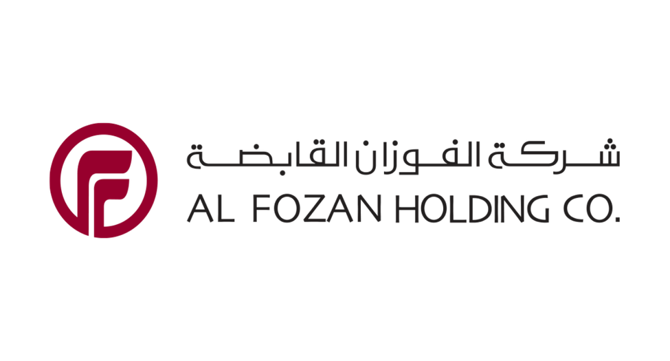 Logo of Al Fozan Holding Company, featuring a stylized red 'F' inside a circle, with Arabic and English company names.