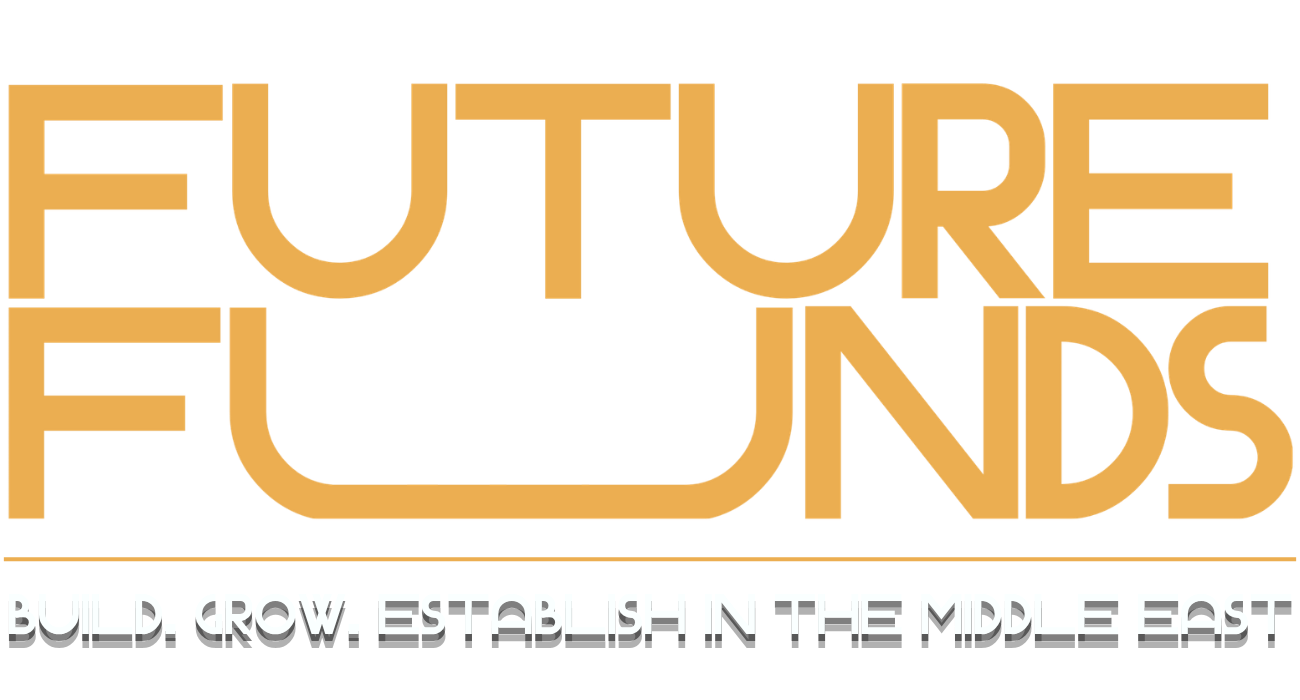 Logo for Future Finds with the tagline "Build. Grow. Establish in the Middle East."