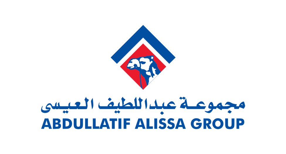 Logo of Abdullatif Alissa Group with Arabic and English text and a graphic of a lion's head.