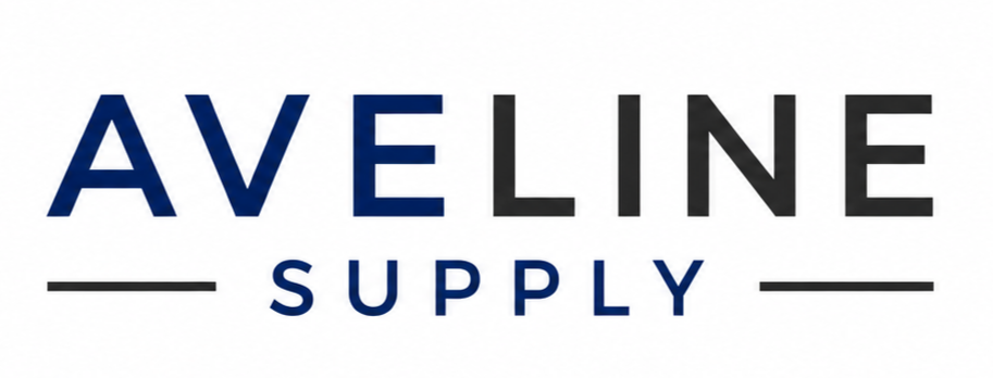 A logo with the words 'AVELINE SUPPLY' in blue and black text.