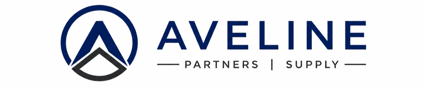Alevine Partners Supply logo with circle emblem and text