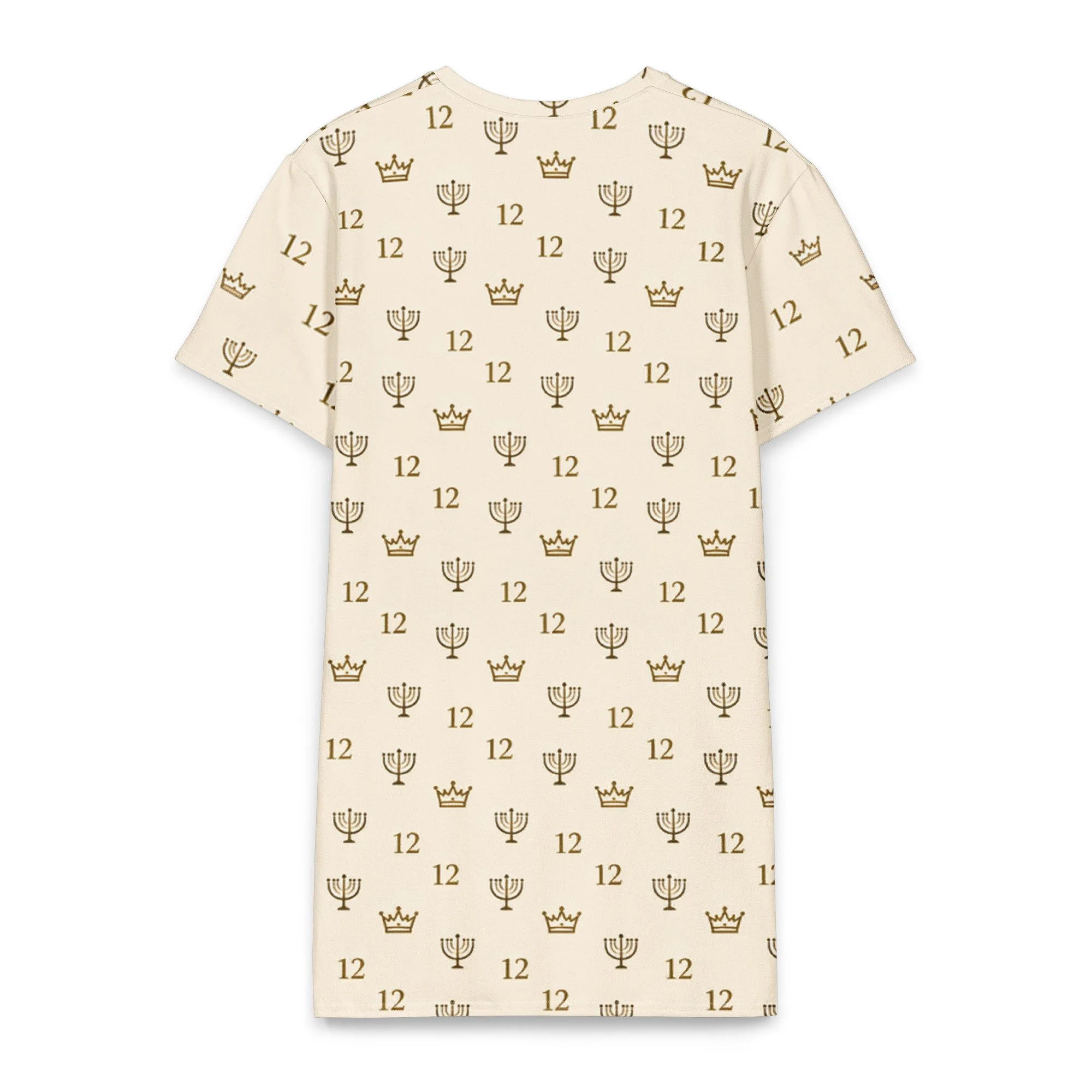 Royal Priestess Crown Dress | Modest Grace Cotton T-Shirt Dress (All-Over Print)