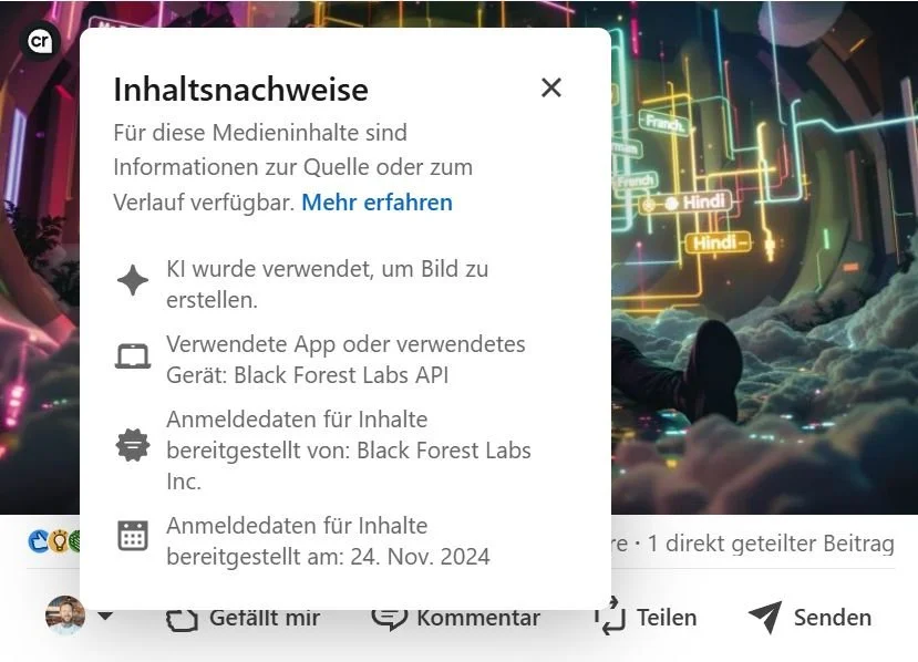 LinkedIn kennzeichnet KI-Bilder: So funktioniert C2PA