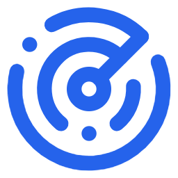 Abstract blue circular maze or design on a black background.